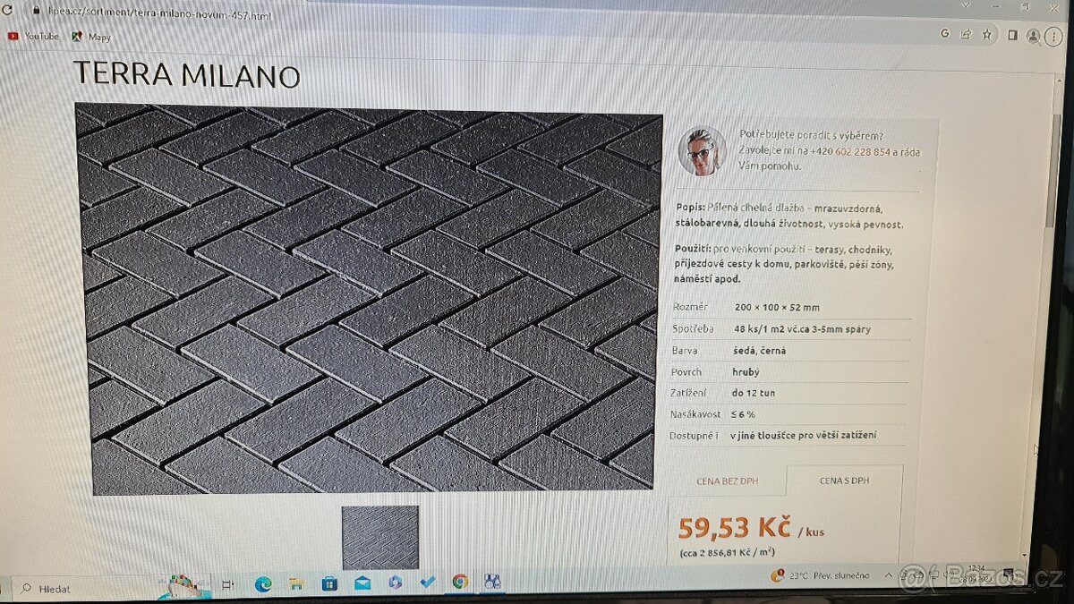 Dlažba luxusní pálená černá Miláno 0 cihelná 200x100x52 mm - 4