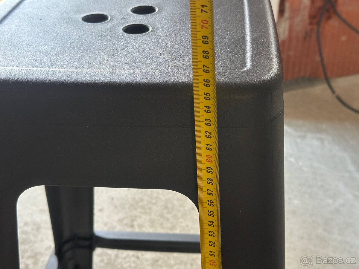 Barová stolička židle černá, plast - 4