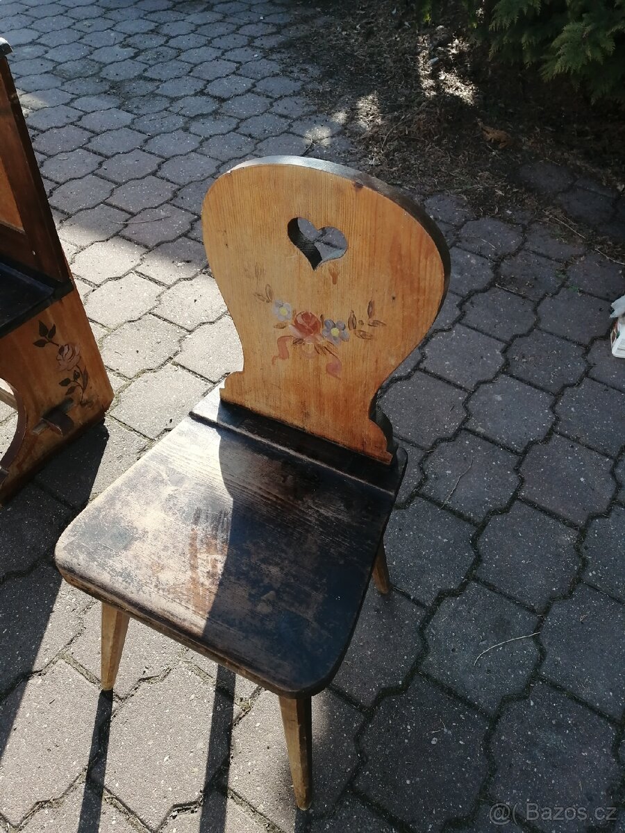 Lavice "U" selský motiv + karetní stolek - 4
