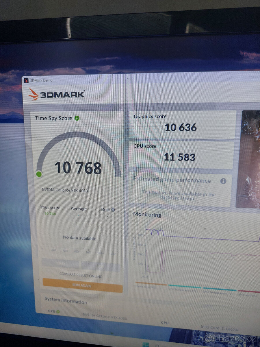 Herní PC intel core i5 14400F, RTX 4060, 16GB RAM DDR4 - 4