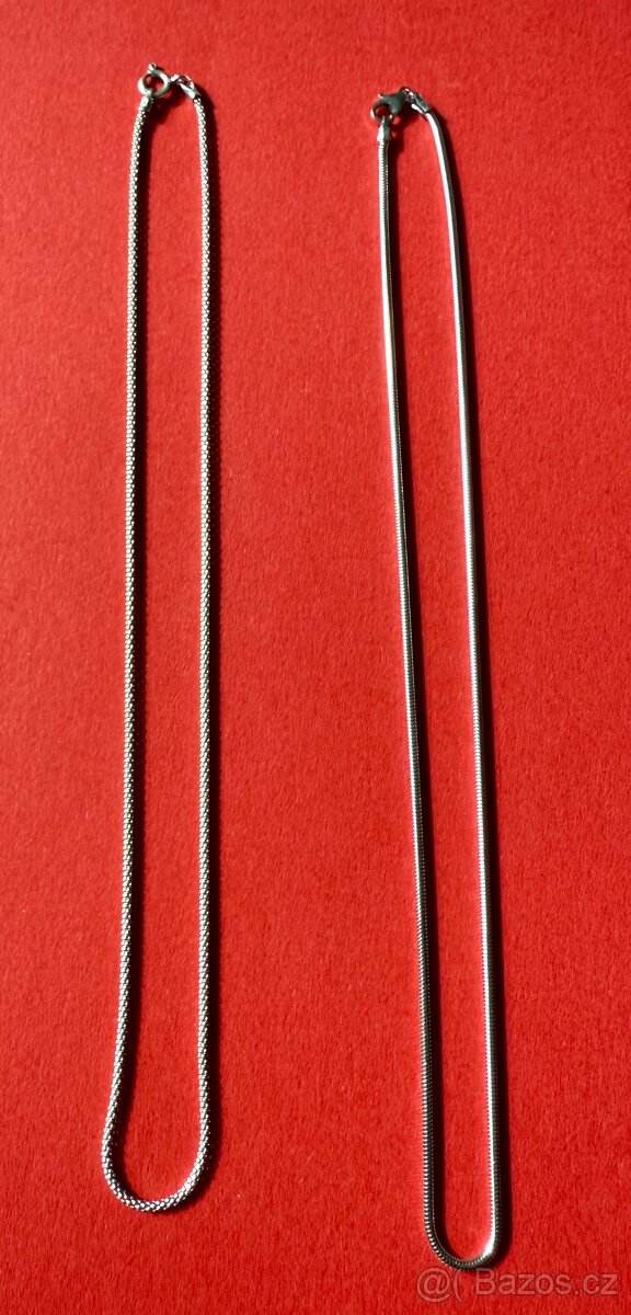 Stříbrný (Ag) silnější řetízek, 40 cm, sleva 500 Kč - 4