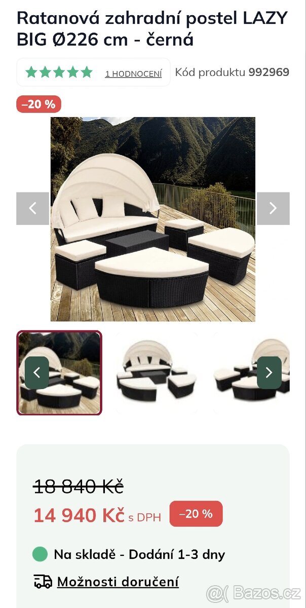 Zahradní ratanovou postel Lazy. - 4