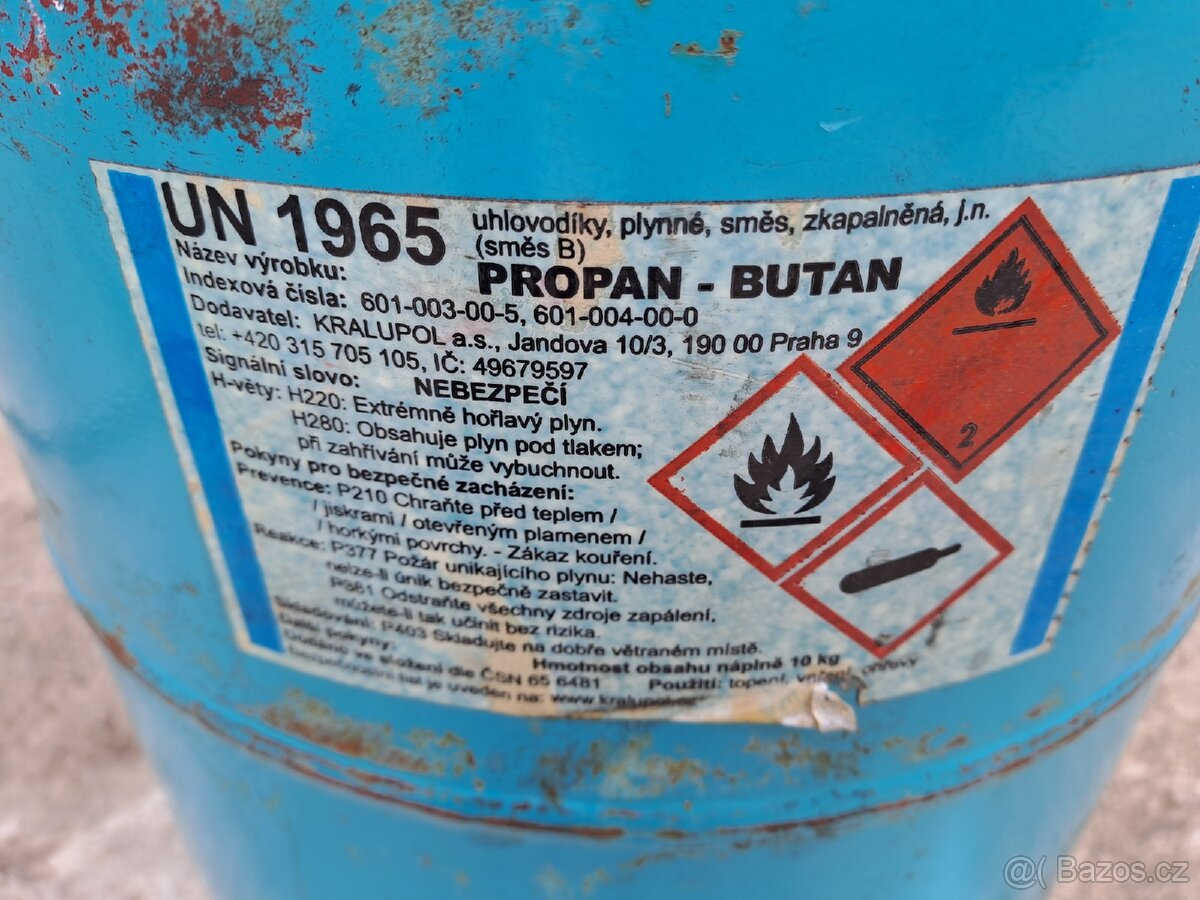 Propan-butanová láhev 10 kg - prazdná - 4