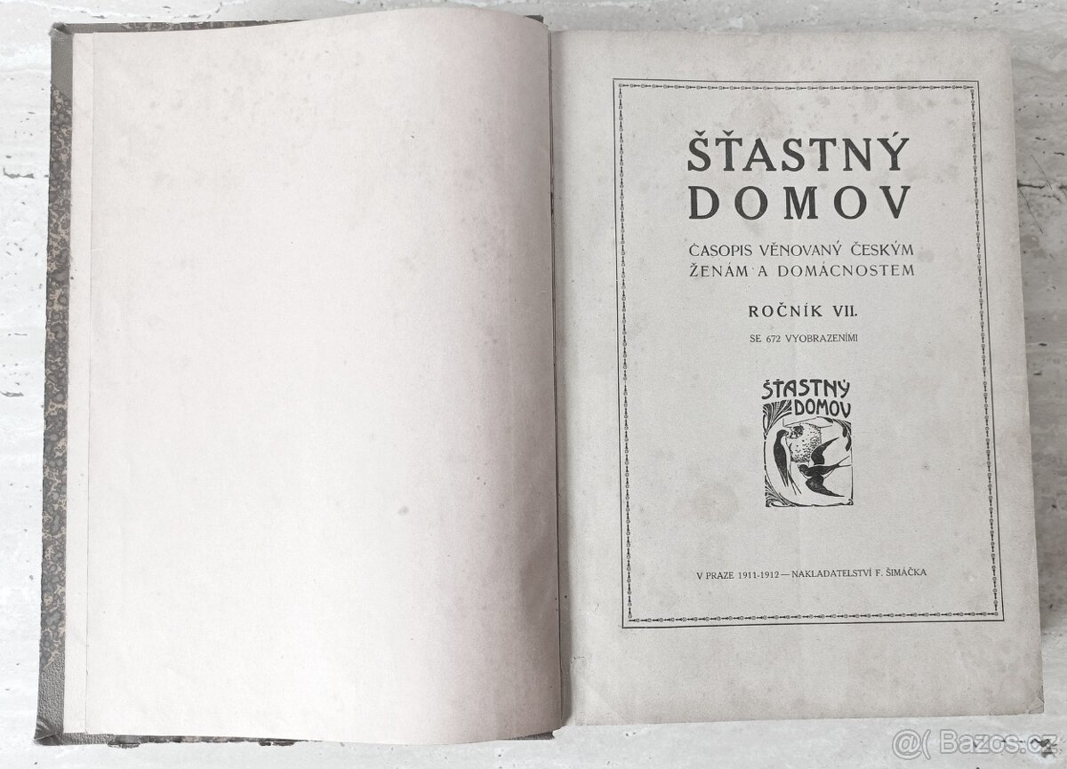 Časopisy ŠŤASTNÝ DOMOV, Rakousko-Uhersko 1911, svázaný - 4