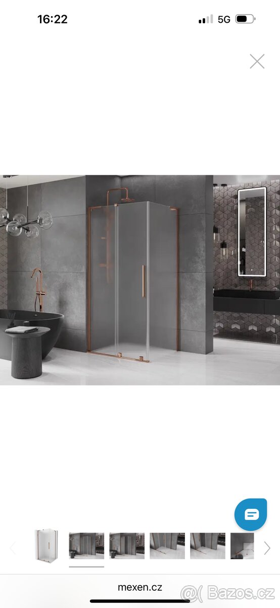 Sprchový kout 90x70 měděný,Nový - 4