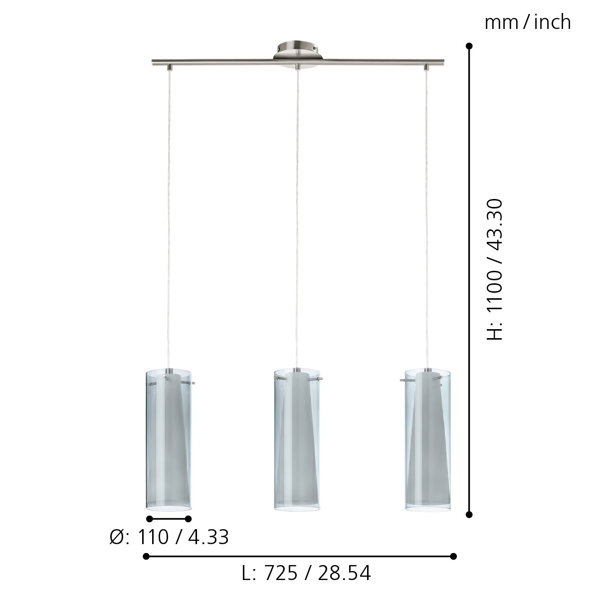 Lustr trojramenný designový - 4