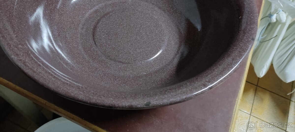 retro smaltovaná mísa a hrnec - 4