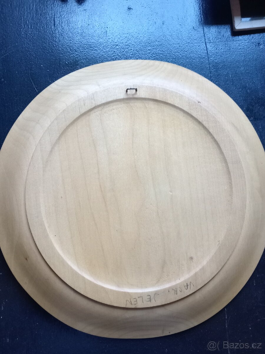 Obraz jelen na dřevěném talíři 28cm - 4