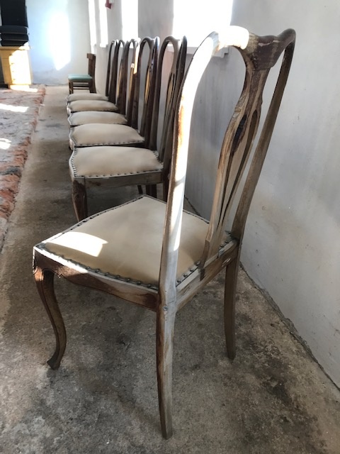 Prodám historické židle 6 ks - dobrý konstrukční stav - 4