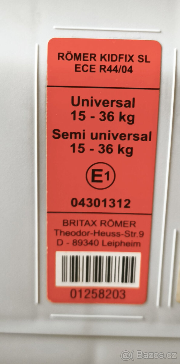 Dětská autosedačka Britax Römer KIDFIX SL - 15-36 kg - 4
