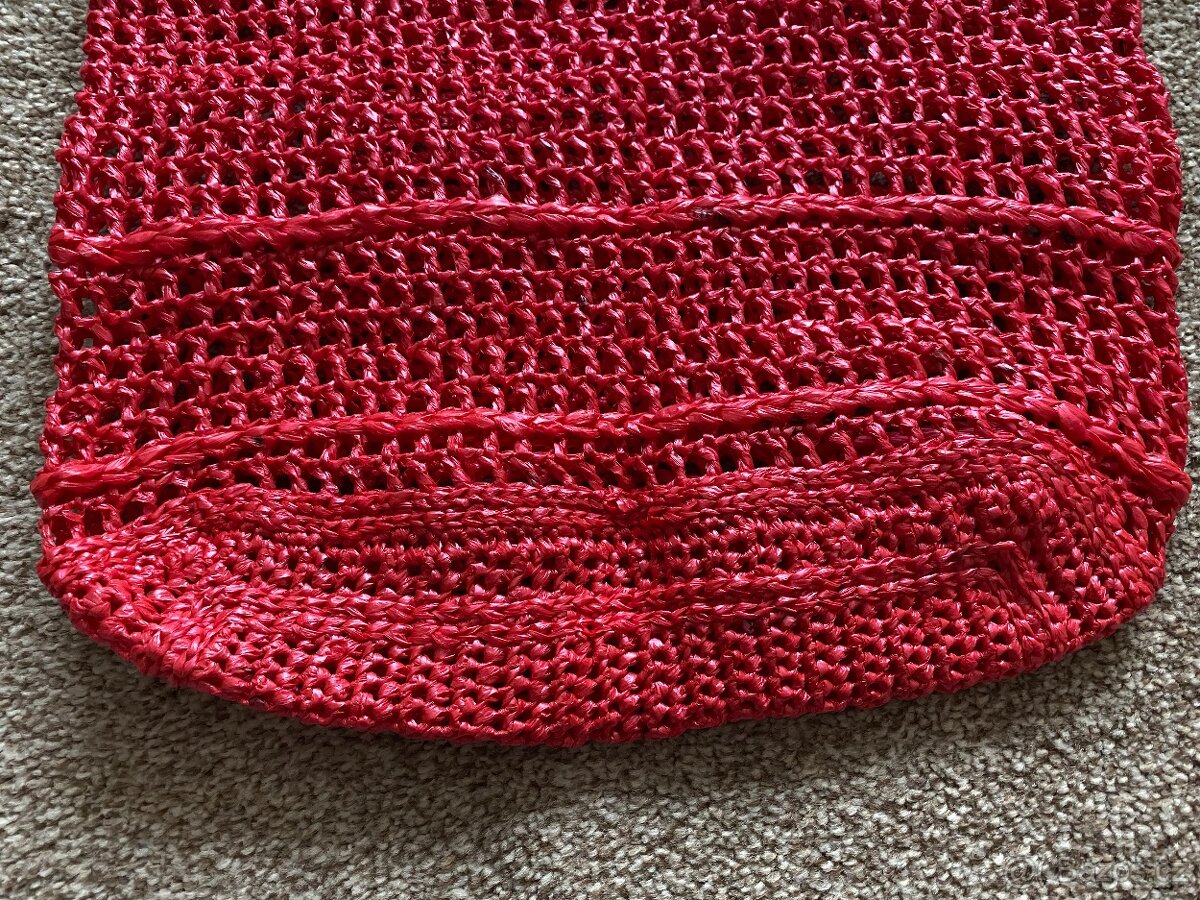 Nové lýkové tašky na knoflíky - červená, fialová - 4