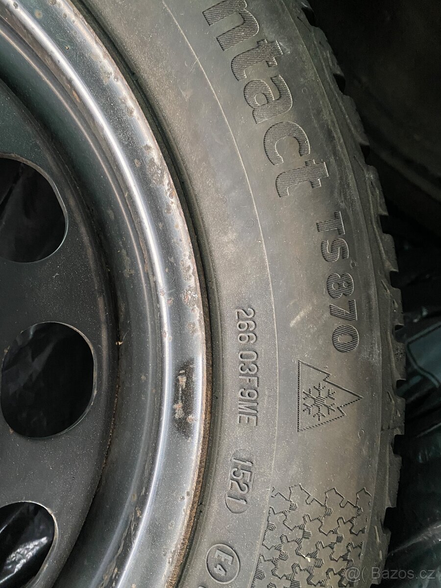 Plechové disky 16” 5x112 a zimní pneu 205/60/R16 - 4