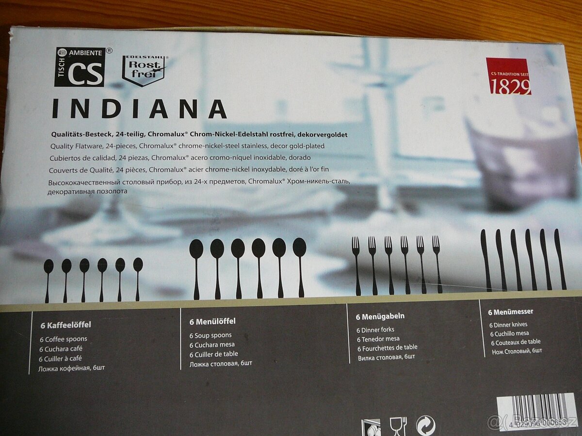 nová nerezová sada příborů pozlacená - 4