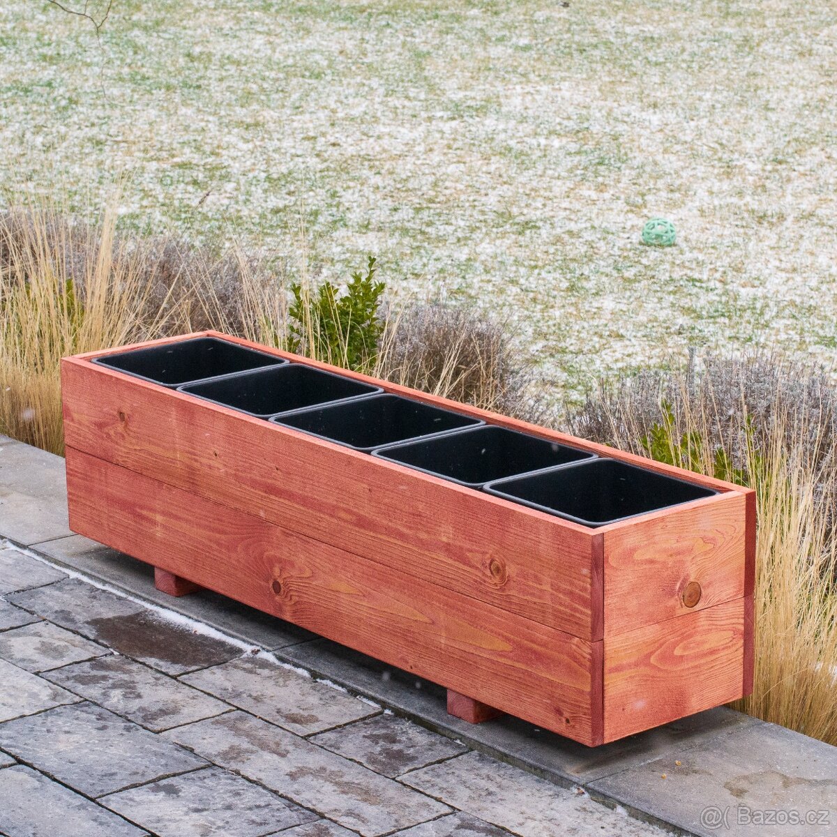 Dřevěné truhlíky na terasu - mahagon - 4