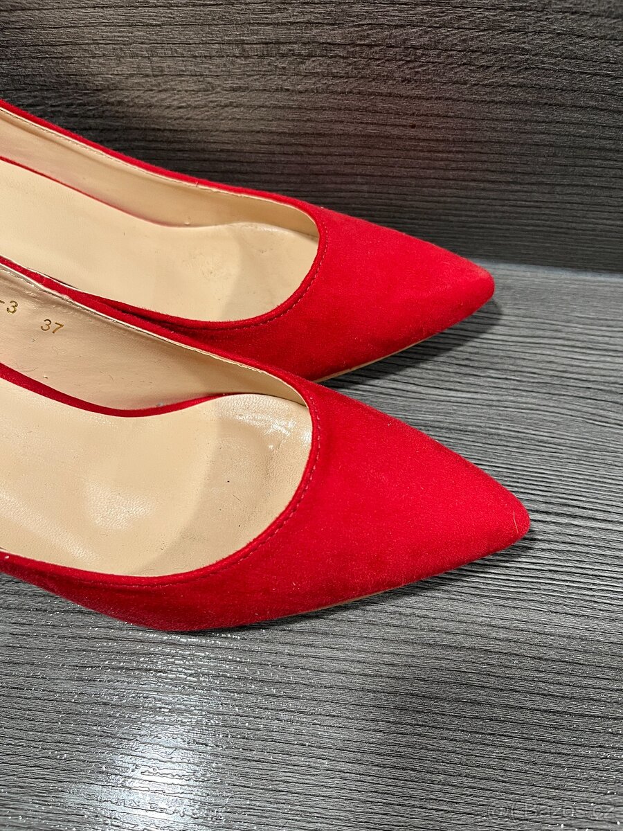 Nové červené lodičky vel 37 - 4