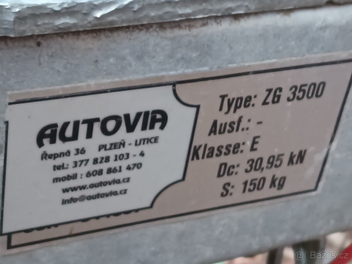 Sklápěcí vlek Pongratz 3000 kg celková.