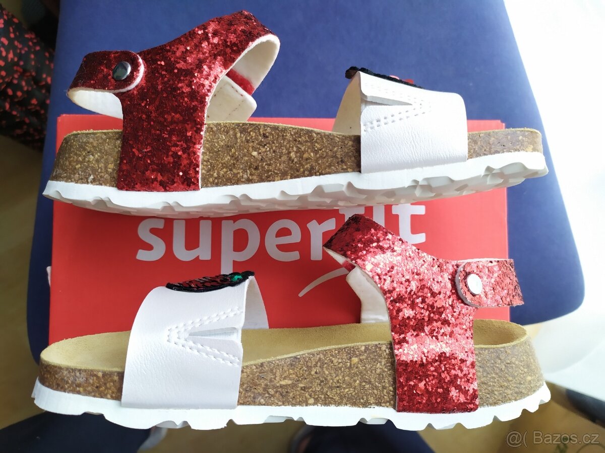 Dívčí sandály zn. Superfit, vel. 33, flitry, jahody - 4