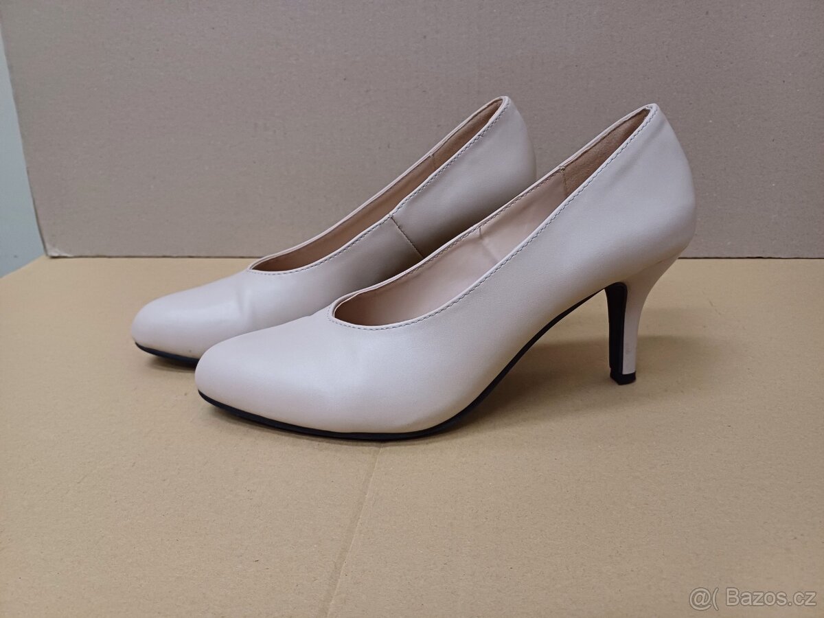 Béžové lodičky vel.40 - 4