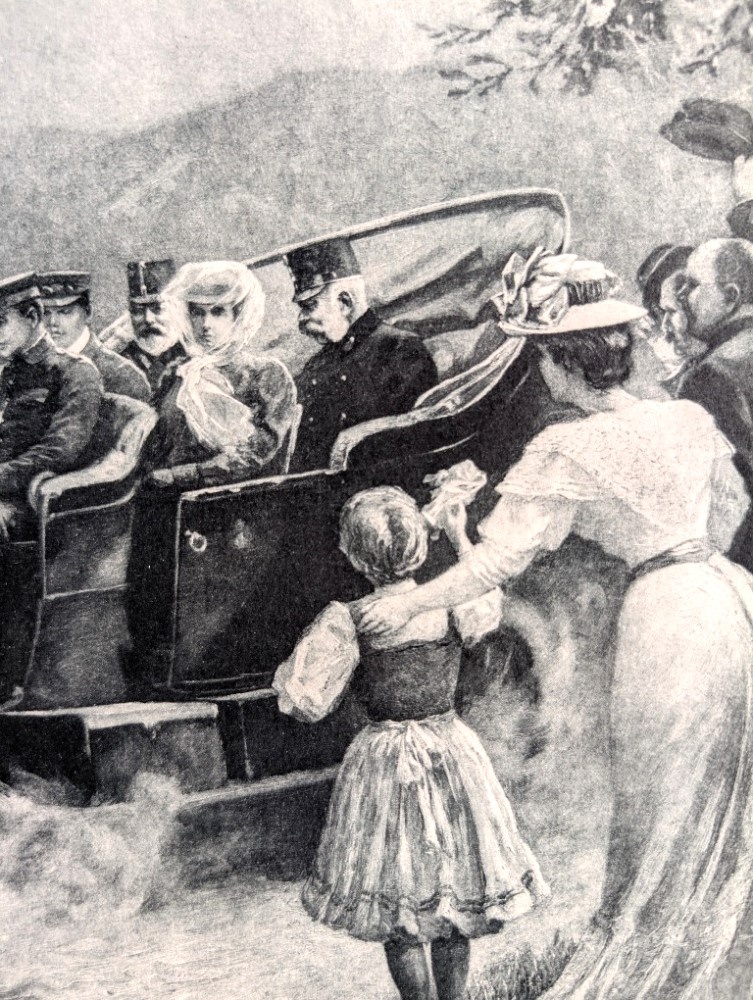 Umělecký list s tiskem+Dvojstránka časopis,císařFJ - 4