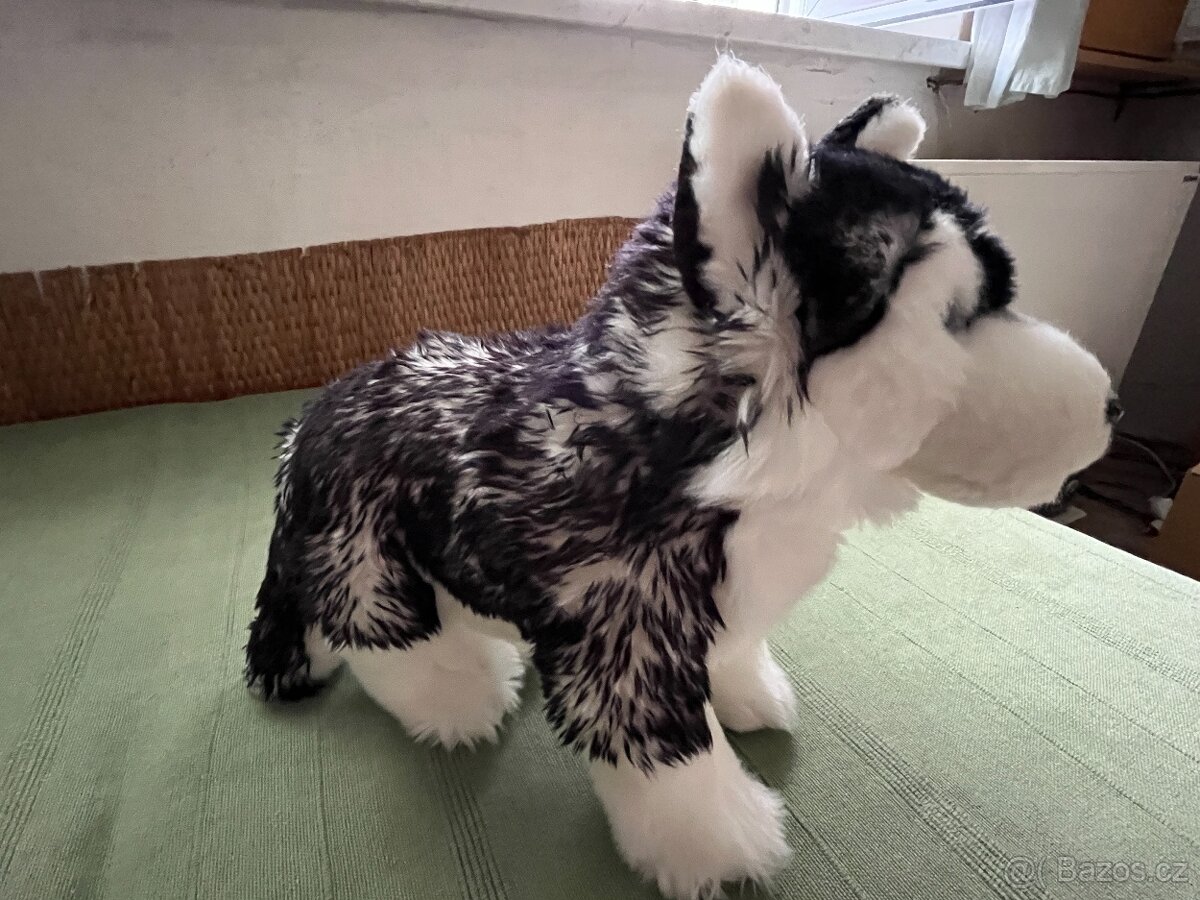 Plyšový pejsek husky černobílý - 4