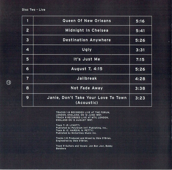 Prodám CD - Jon Bon Jovi – Destination Anywhere 2 CD - 4