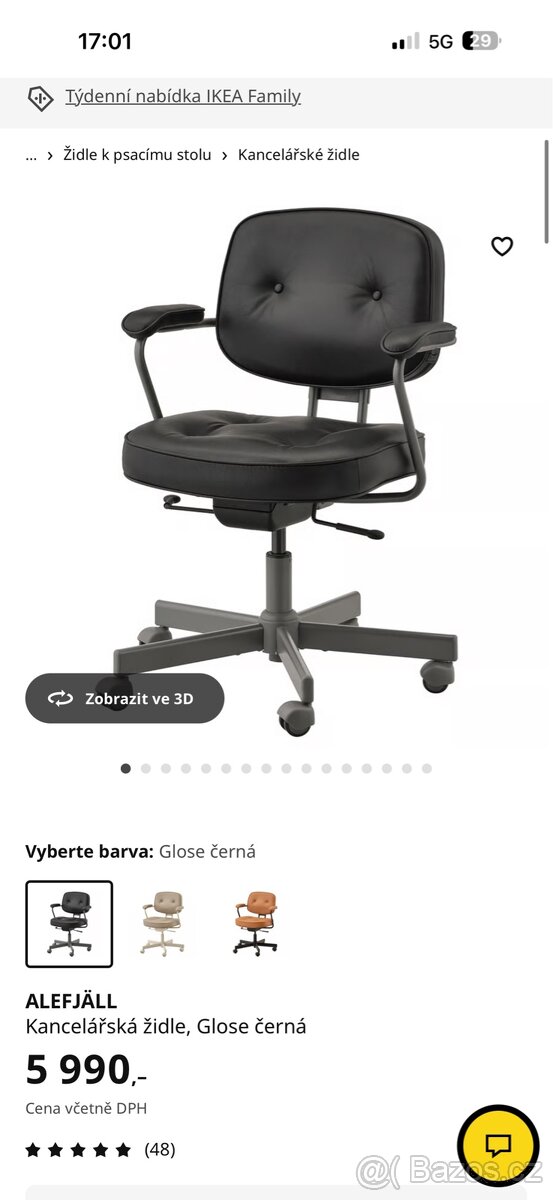 kancelářská židle IKEA Alefjall - 4