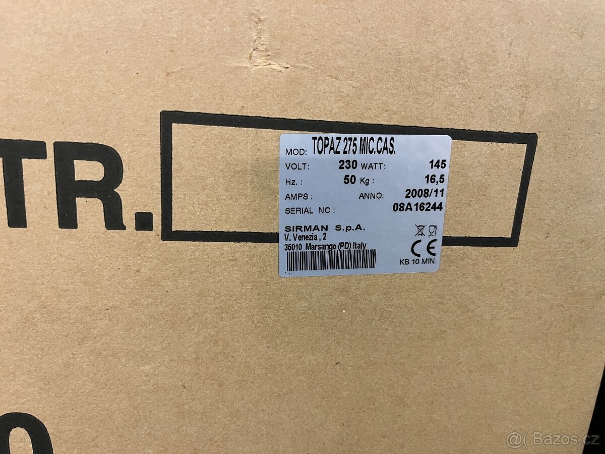 NÁŘEZOVÝ STROJ GRAVITAČNÍ SIRMAN TOPAZ 275 - 4