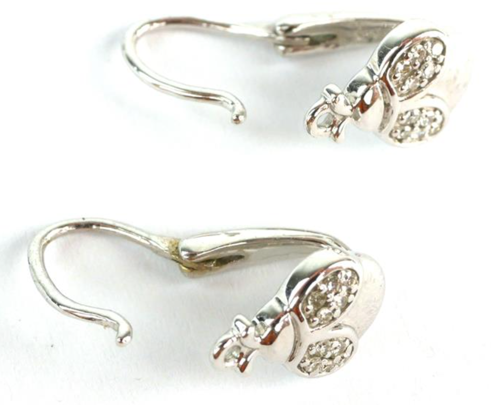 Zlaté dětské náušnice z bílého zlata s brilianty NOVÉ - 4