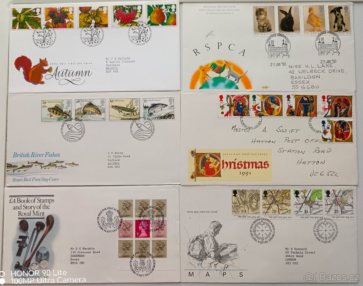 10x obálky FDC - Anglie. 3. - 4