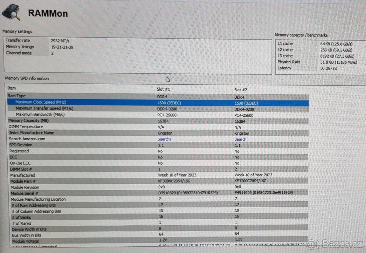 32GB DDR4 RAM Kingston Fury - 4