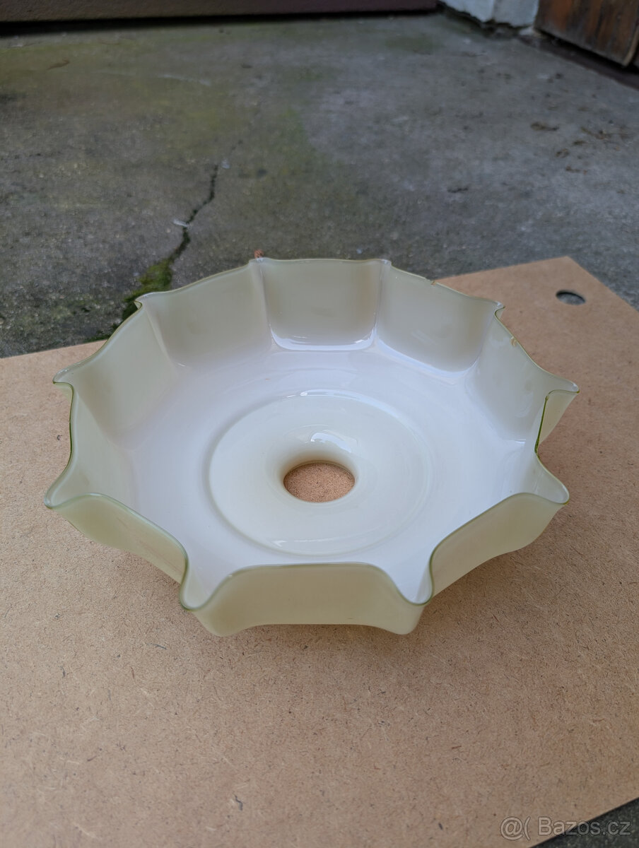 Starožitné závěsné stínidlo/světlo z mléčného skla - 4