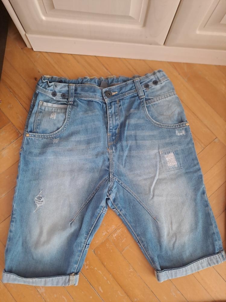 3x Značkové Džínové 3/4 kraťasy vel. 164 - 4