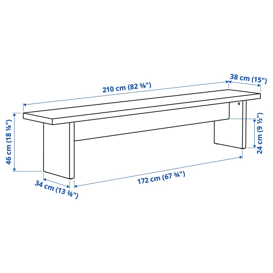 Dřevěná lavice 210x38 - 4