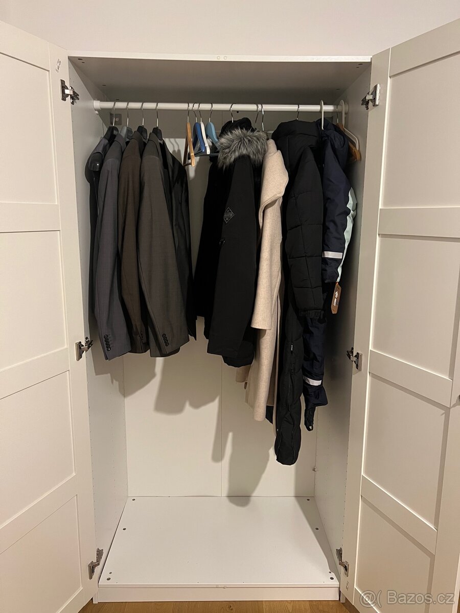 IKEA PAX šatní skříň – bílá, 100×58×201 cm (BERGSBO dveře) - 4