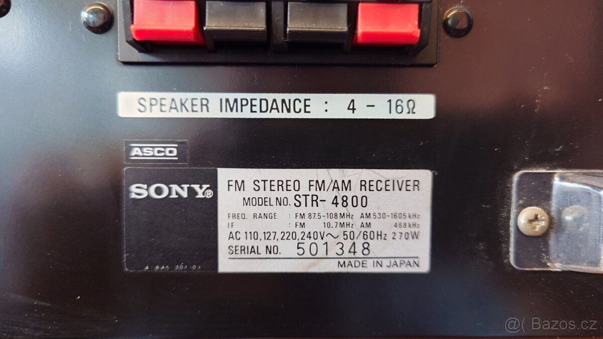 Receiver Sony STR – 4800 (1976) - 4
