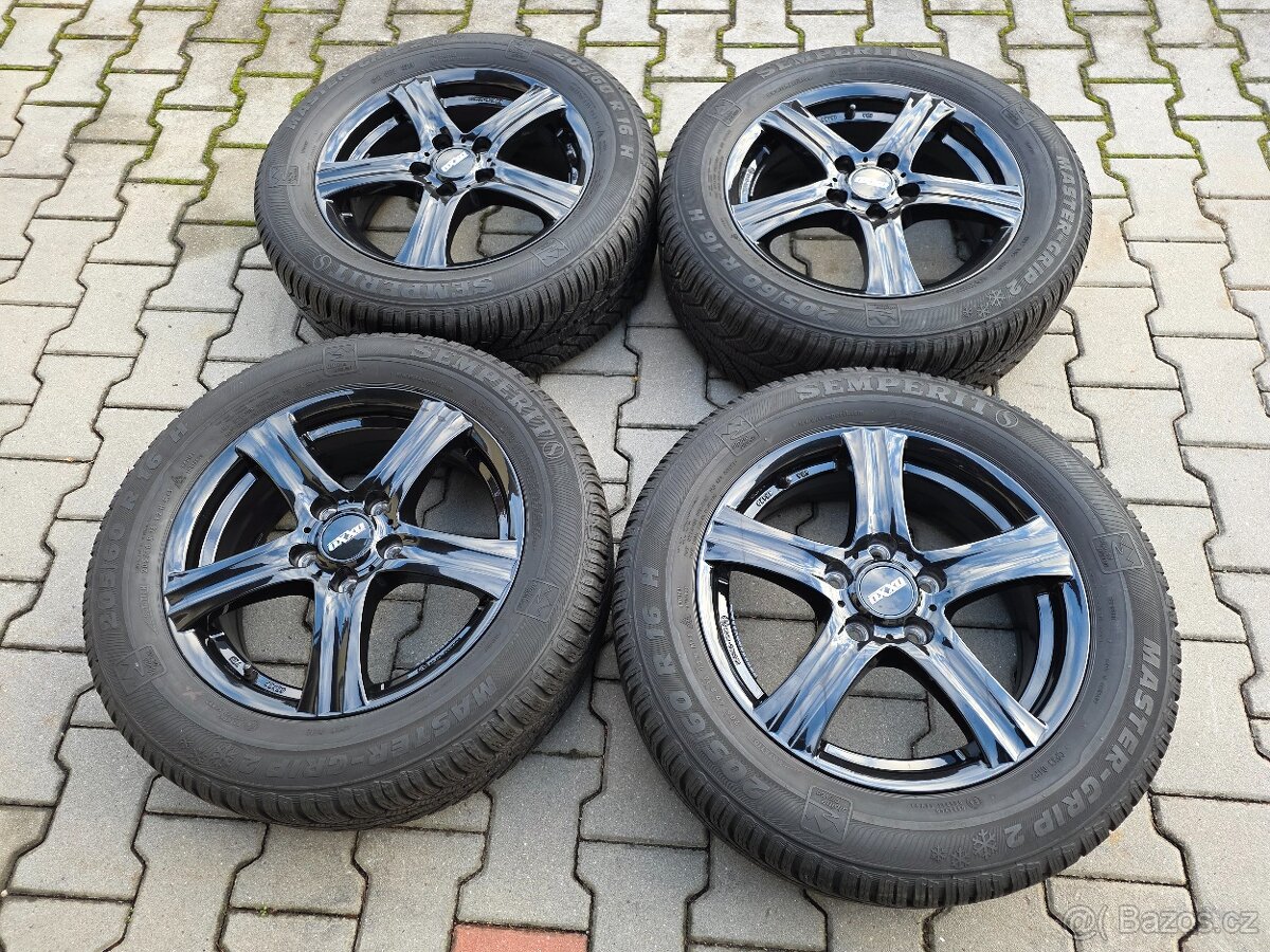 Alu kola Oxxo 5x112 Zimní semperit 205/60/16 černé - 4
