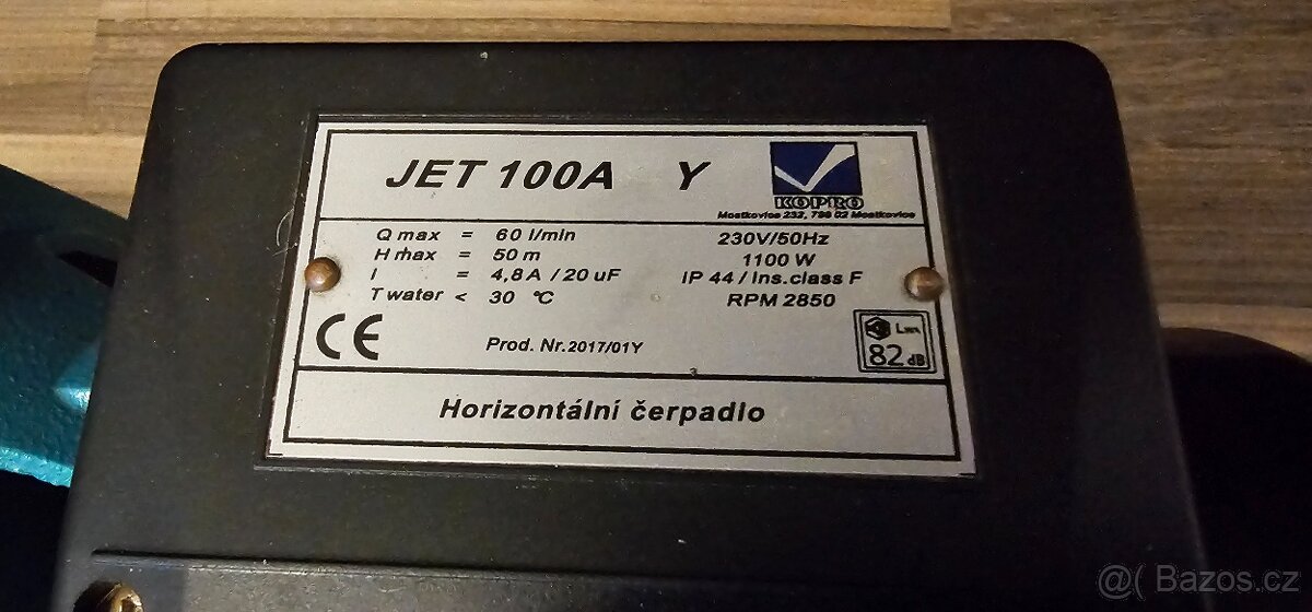 Samonasávací čerpadlo JET 100A Y verze Long - 4