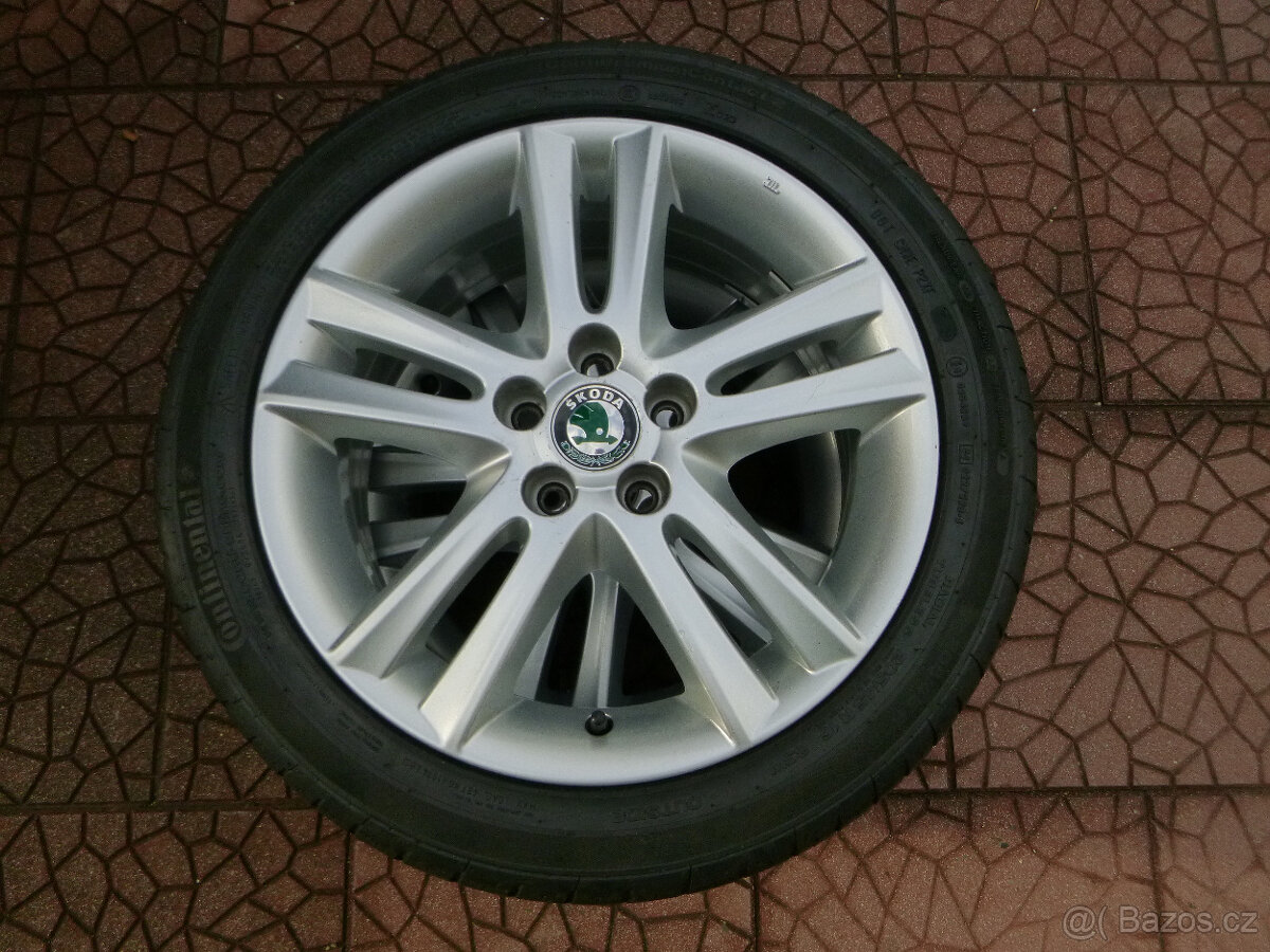 Letní sada alu - originál Škoda 5x100 6Jx16 ET43 5J0601025M - 4