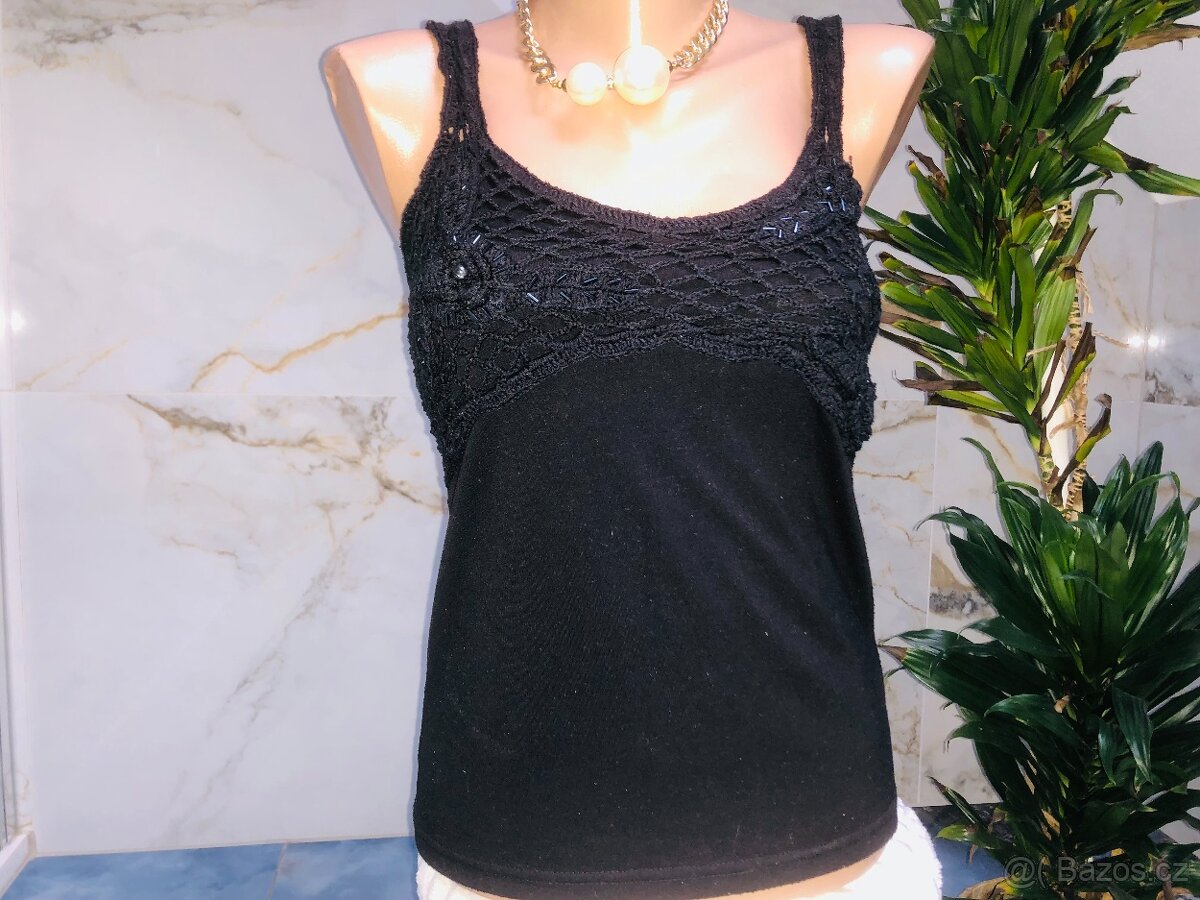 cerny # top# tilko# pletene # spolecensky# letni - 4