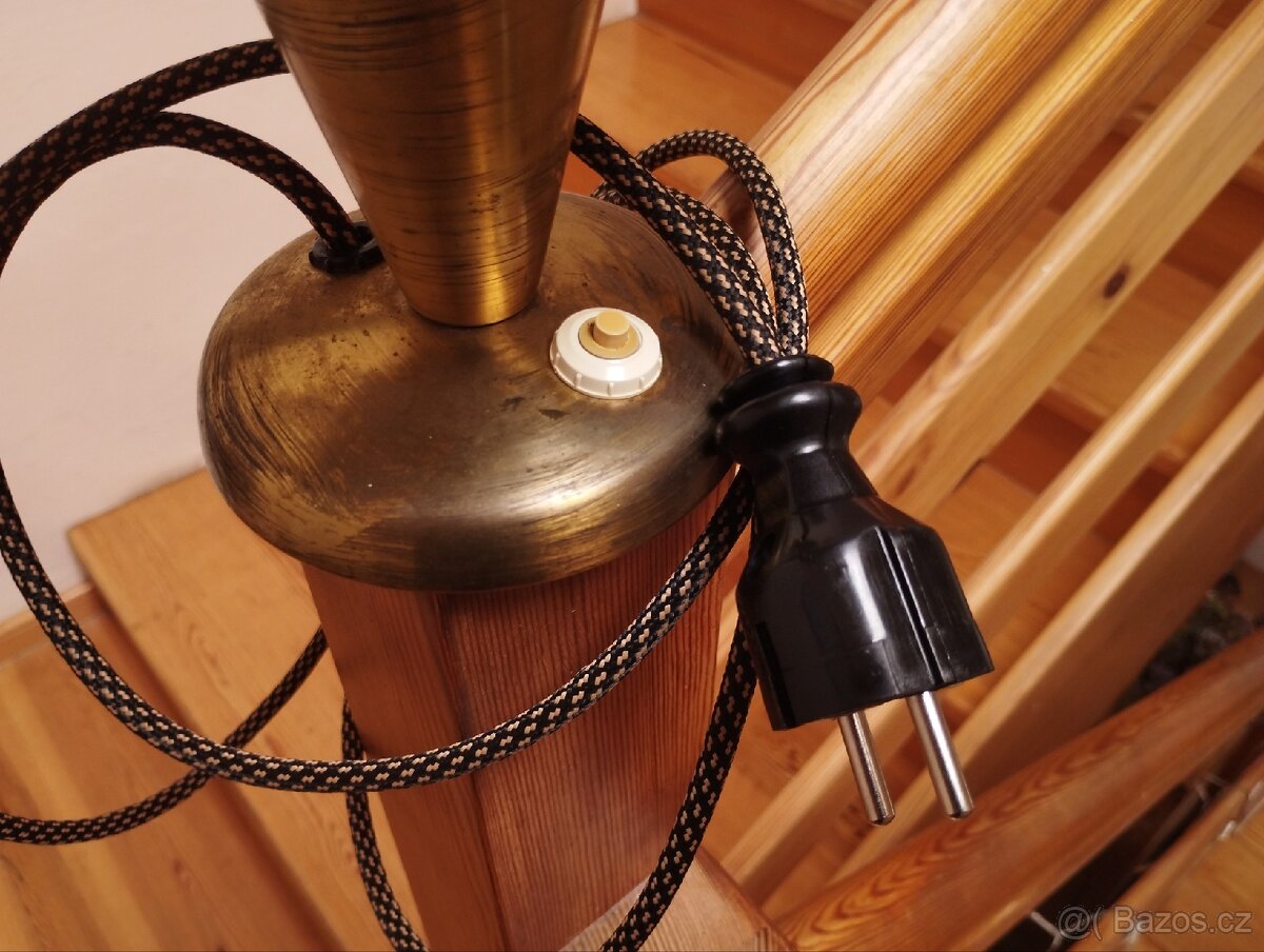 Retro mosazná lampička hříbek - 4