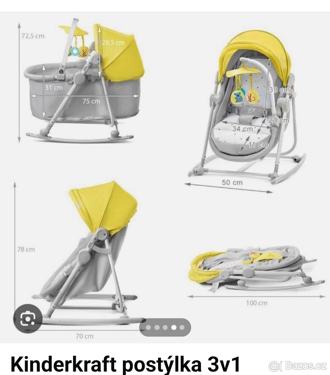 Kinderkraft postýlka 3v1 - 4