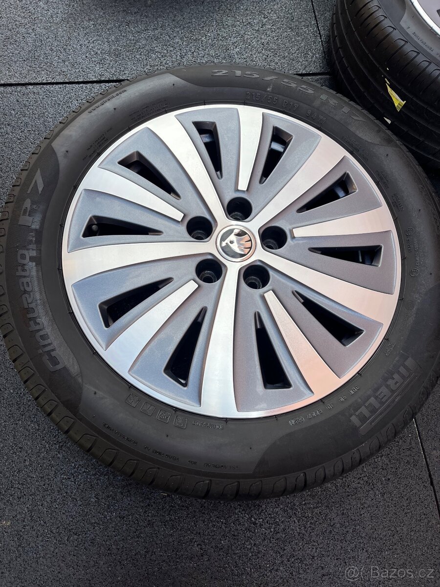 ☀️Orig. Alu škoda Superb “Drakon” 215/55/17 letní pneu - 4