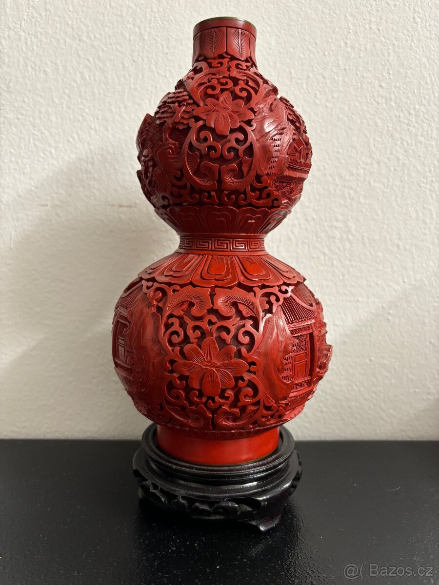 Váza - řezba v Čínském laku - 4