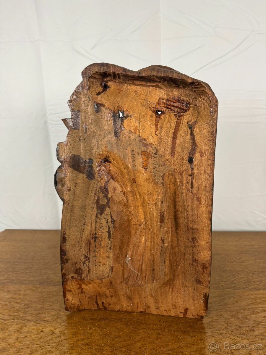 Ručně vyřezávaný dřevěný reliéf (602008) - 4