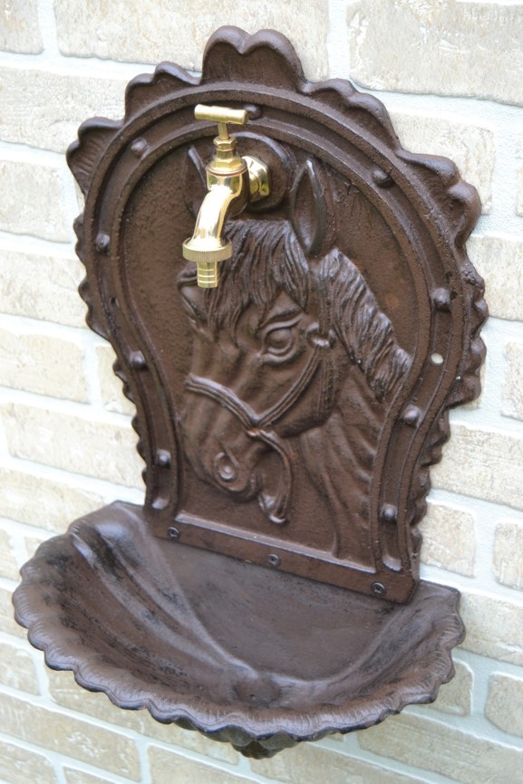 Zahradní litinové umyvadlo - výlevka KŮŇ - hnědá - 4