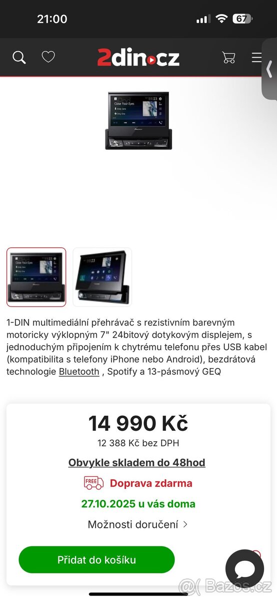 Pioneer AVH-A7100BT multimediální jednotka do auta - 4