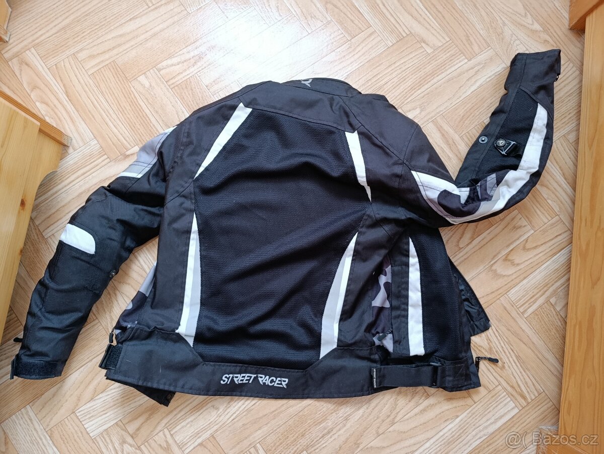 Dámská bunda na motorku Street Racer Elite černo bílá XS - 4