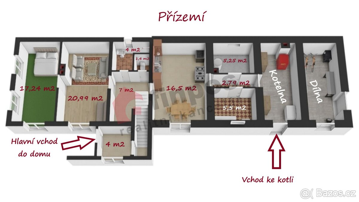 Prodej krásné usedlosti s pozemkem 4869 m2 v Kondraci u Vlaš - 4