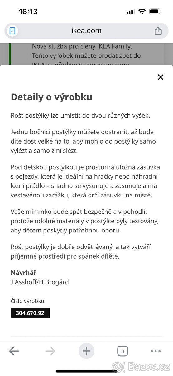 Dětská postýlka Gonatt + nová matrace - 4