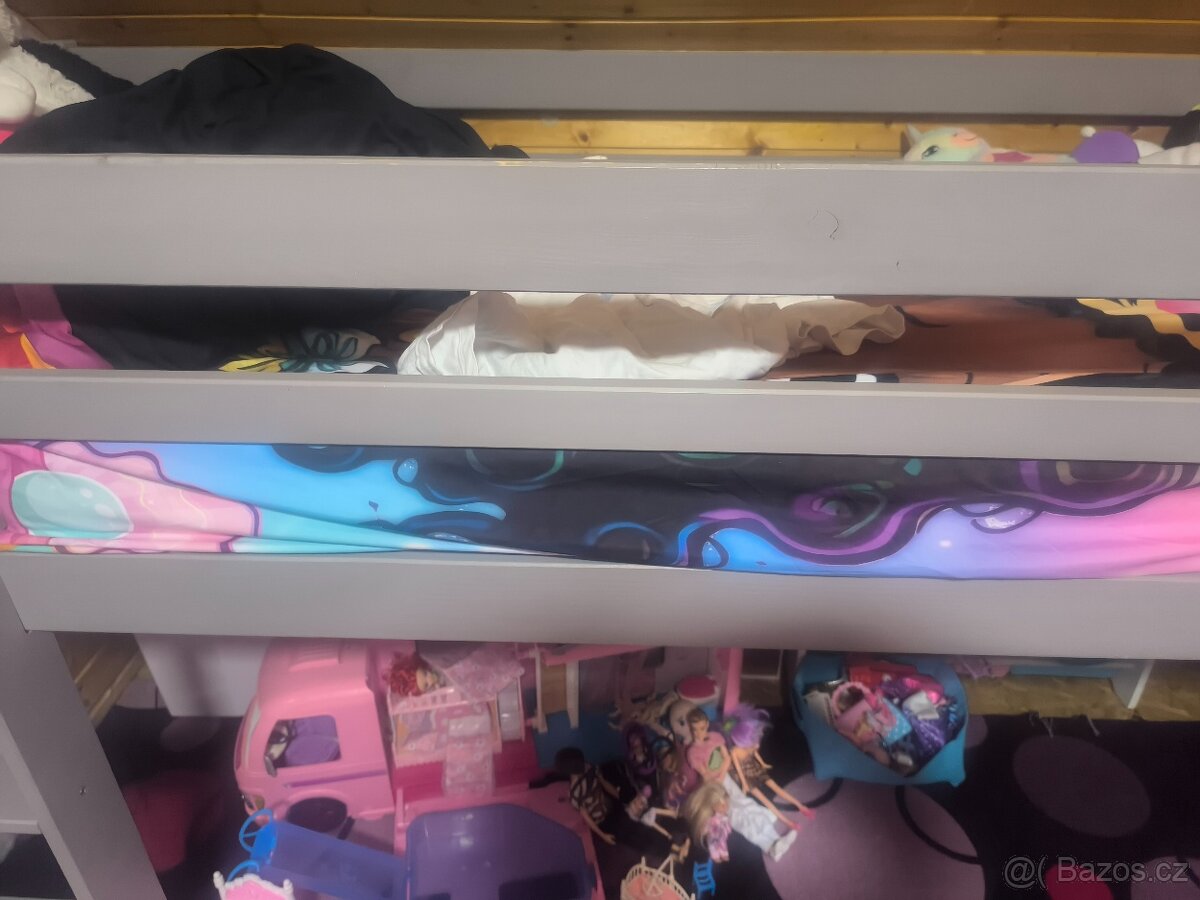 Dětská vyvýšená palanda +klouzačka - 4